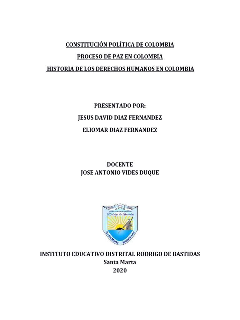 Taller de Sociales | PDF | Colombia | Constitución
