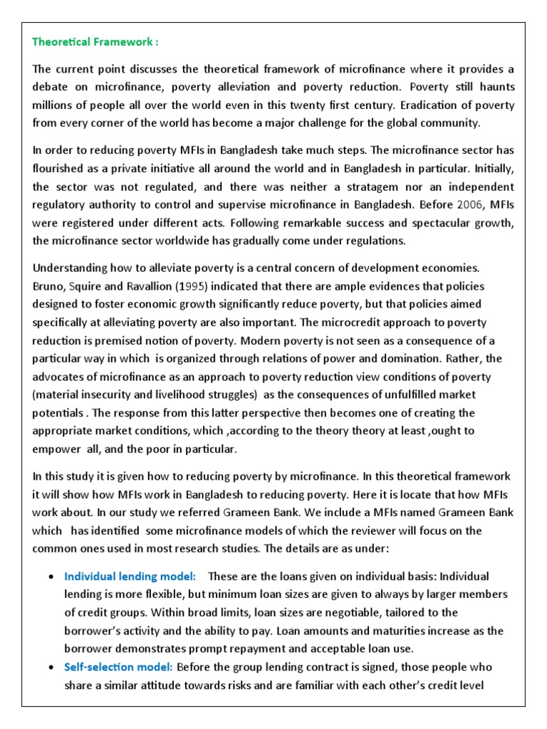 Assignment Microfinance Pdf Microfinance Microcredit