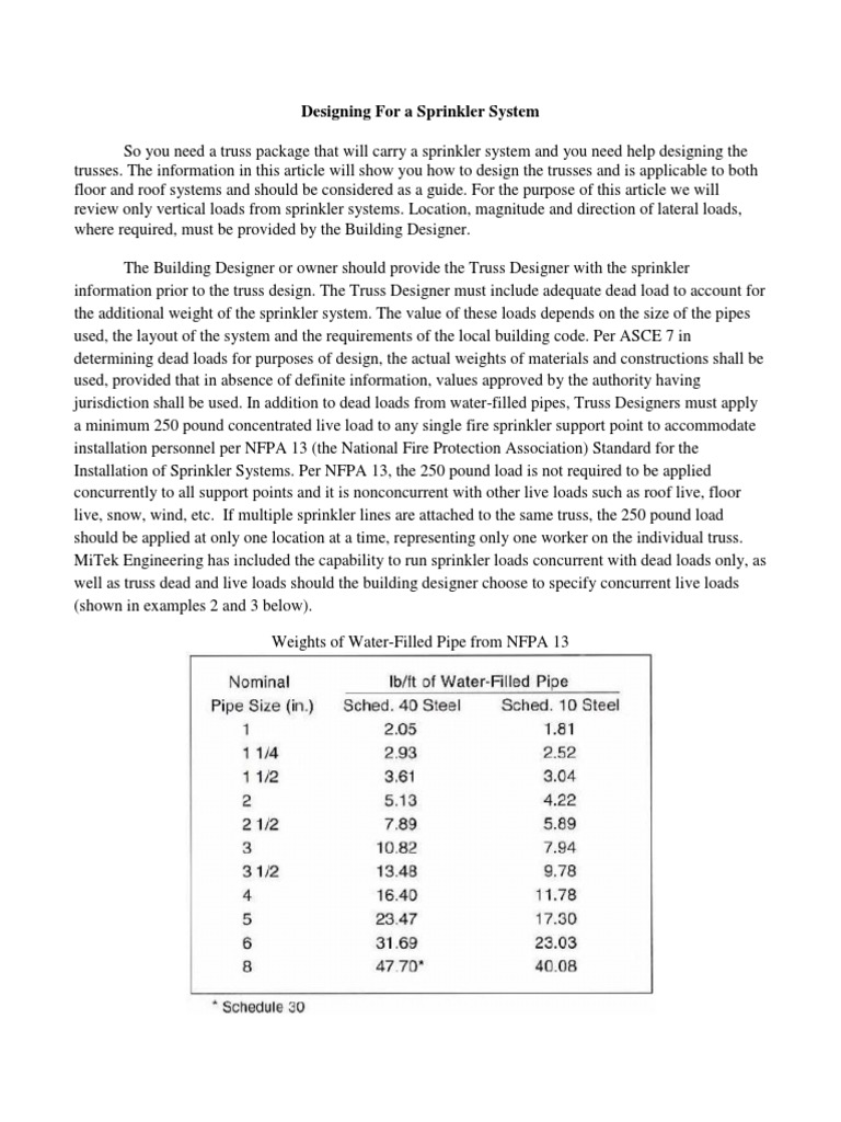 Sprinkler System Truss Design Guide | PDF | Fire Sprinkler System | Truss