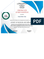 Certificate of Recognition For Guest of Honor and Speaker Template 2