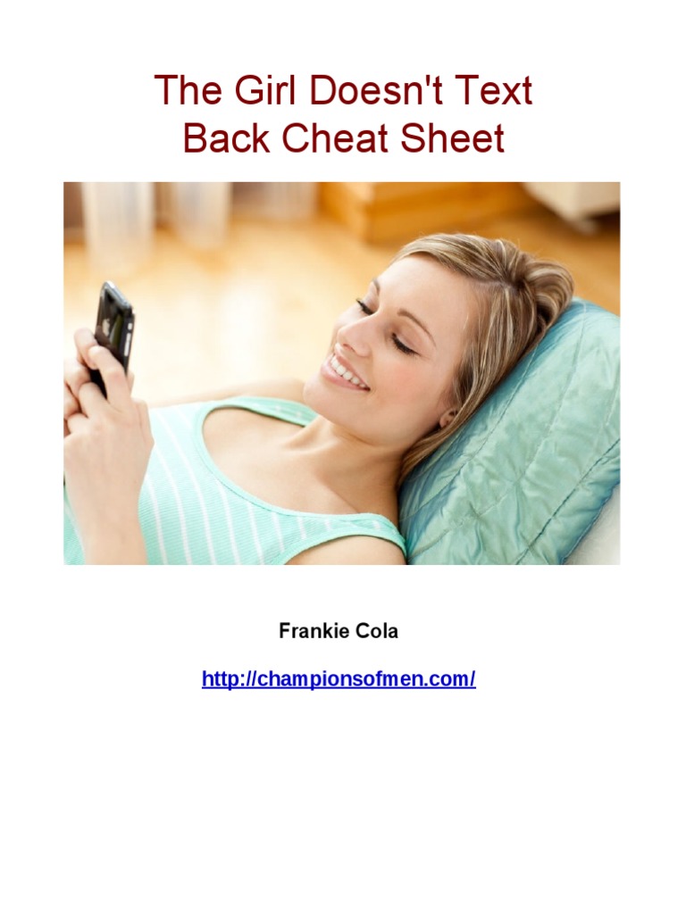 Girl Doesnt Text Back Cheat Sheet PDF