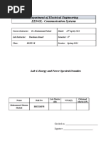 Department of Electrical Engineering EE365L: Communication Systems