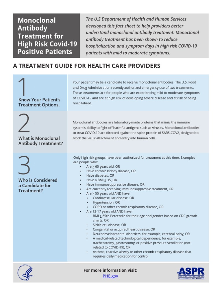COVID19 Mab Factsheet Provider | PDF | Monoclonal Antibody | Chronic ...