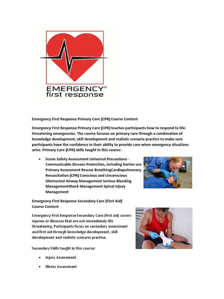 Emergency First Response Training | PDF | First Aid | Cardiopulmonary ...