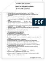 Worksheet For Moles Calculation