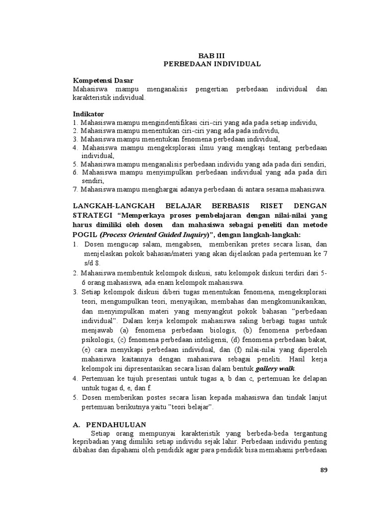 Bab III Perbedaan Individual | PDF | Kesehatan Holistik | Sains ...