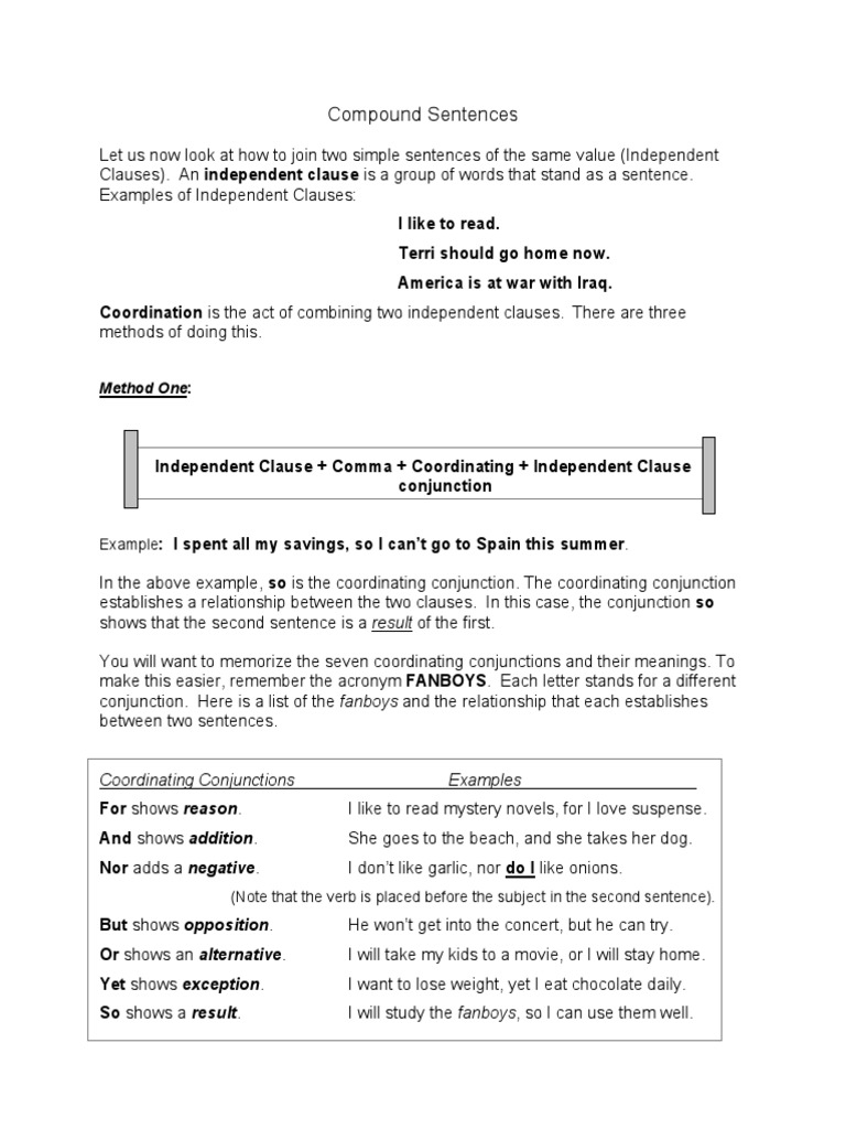 3 Ways of Making Compound Sentences | PDF | Critical Thinking | Thought