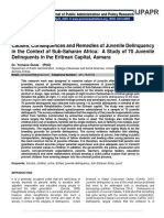 Causes, Consequences and Remedies of Juvenile Delinquency in the Context of Sub-Saharan Africa