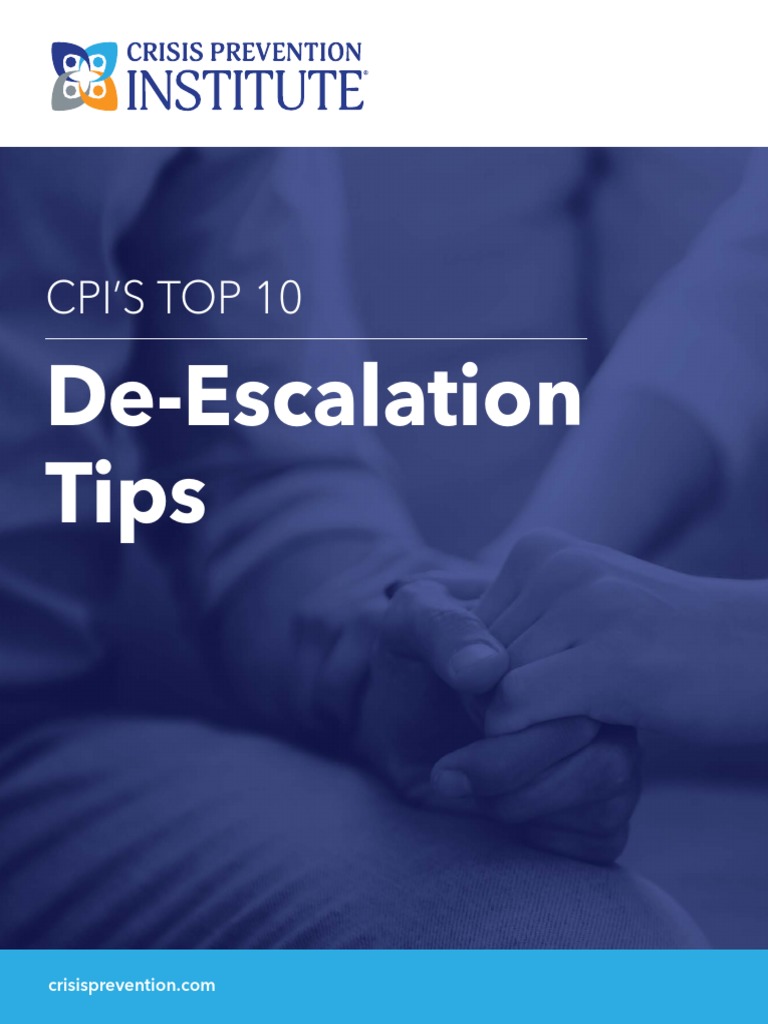 Cpi'S Top 10 DeEscalation Tips PDF Nonverbal Communication