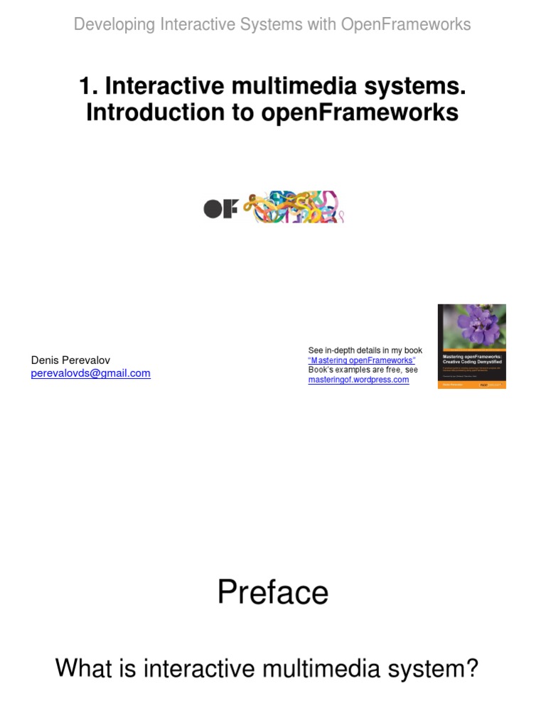 OpenFrameworks Lections 1. Interactive Multimedia Systems. PDF