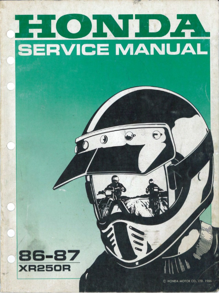 Xr250 1986-87 XR250R Honda Service Manual - Reduced | PDF