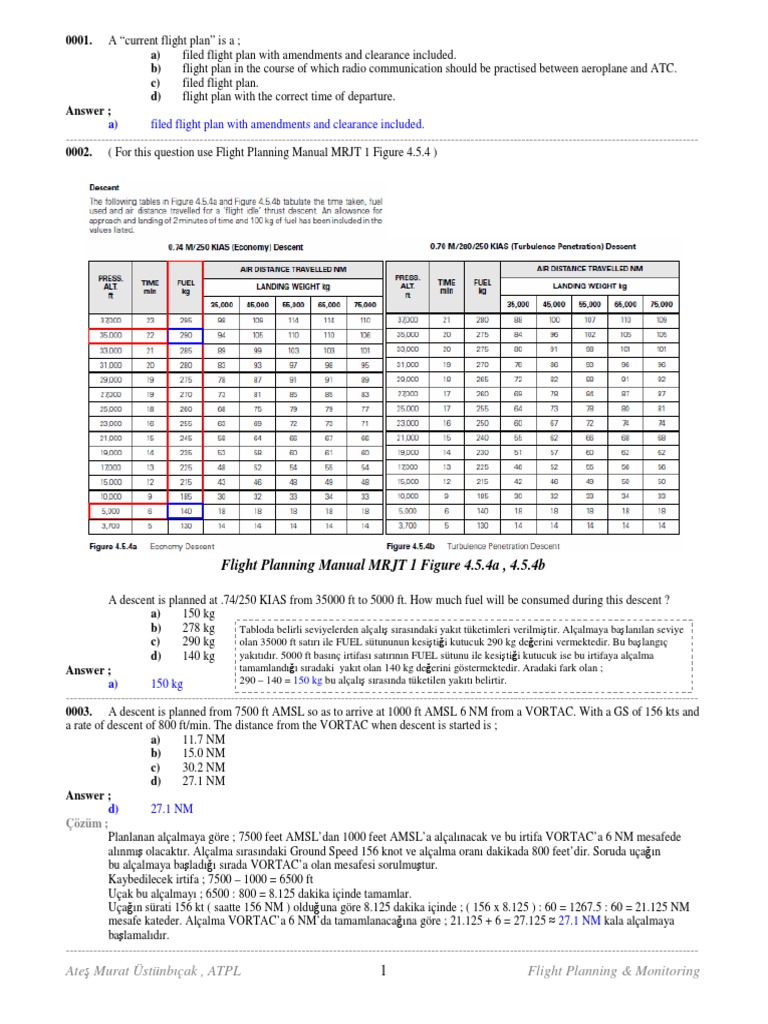 033 Flight Planning - Monitoring (629 Soru) | PDF