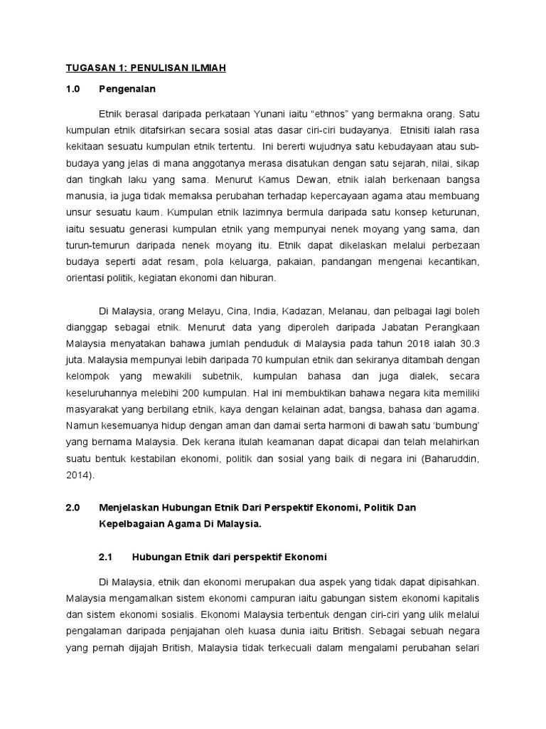 Penulisan Ilmiah Mengenai Perpaduan Yang Diterbitkan Dalam Surat Khabar
