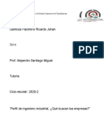 Actividad 15 de Tutorias - Perfil de Ingeniero Industrial, Qué Buscan Las Empresas