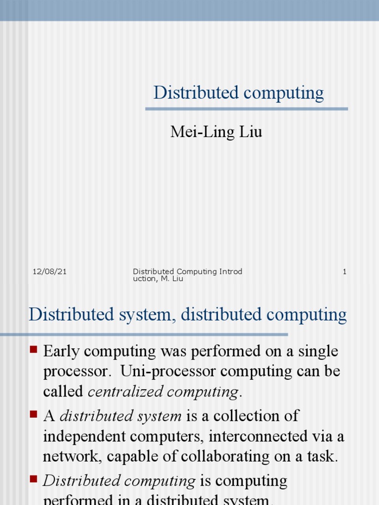 Distributed Computing: Mei-Ling Liu | PDF | Computer Network | Object ...