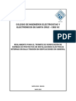 Reglamento para el trámite de verificación de normas de proyectos de instalaciones eléctricas internas en baja tensión en edificaciones