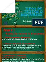 Tipos de Textos o Discursos