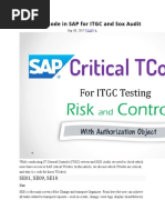 Critical Tcode in SAP For ITGC and Sox Audit