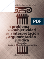Ortiz Bolaños Liliana - El problema de la subjetividad en la interpretación y argumentación jurídica