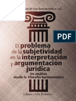 Ortiz Bolaños Liliana - El Problema de La Subjetividad en La Interpretación y Argumentación Jurídica