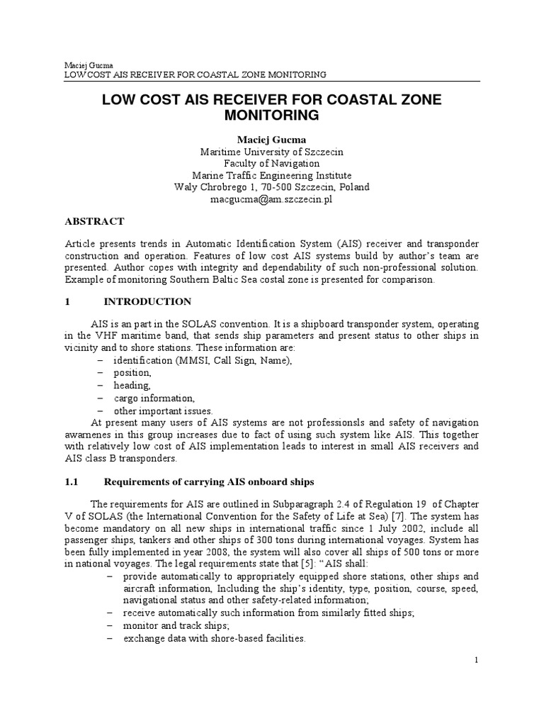Low-Cost AIS Receiver Insights | PDF | Modulation | Telecommunications ...