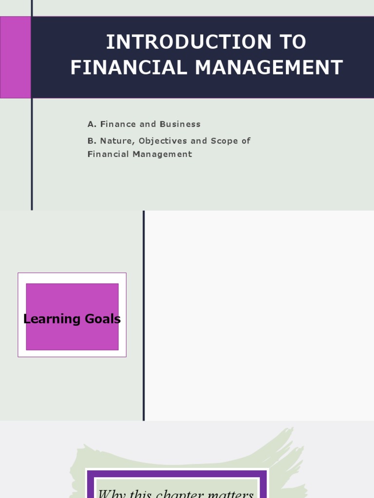 Introduction to Financial Management | PDF | Economics | Accounting