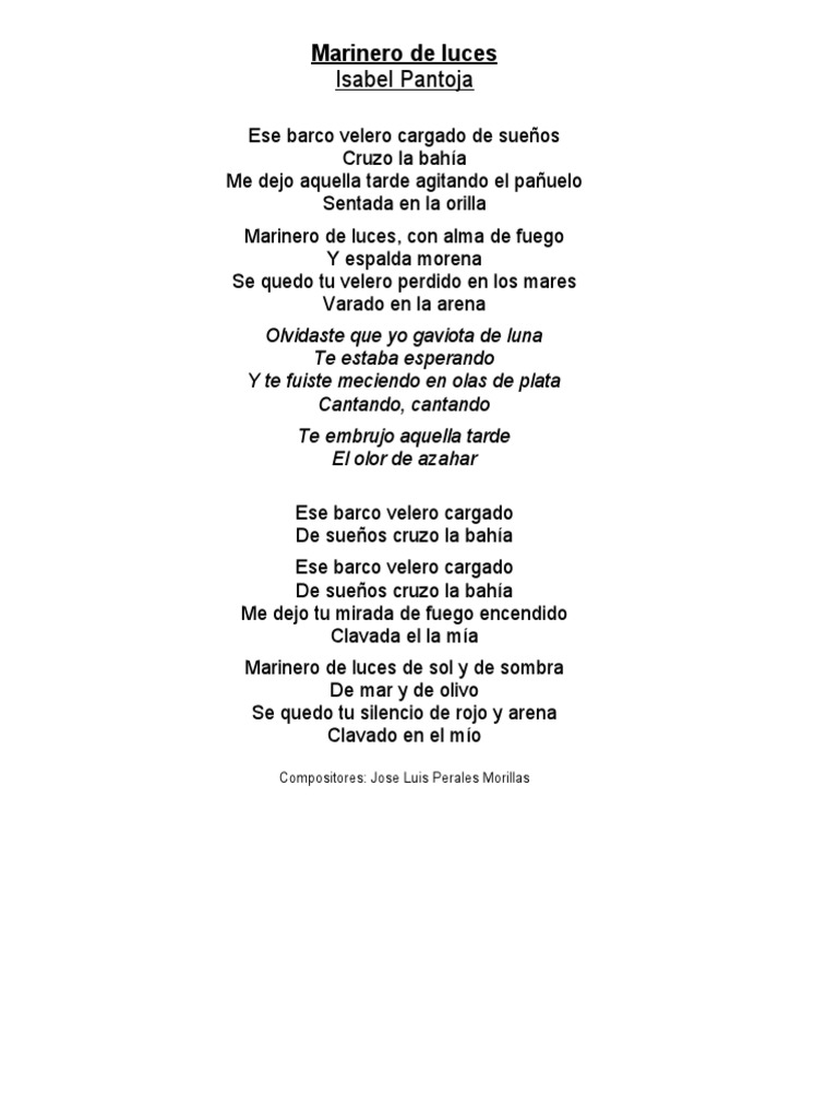 Marinero de Luces - Isabel Pantoja | PDF
