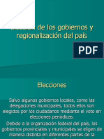 Elección de Los Gobiernos y Regionalización Del País