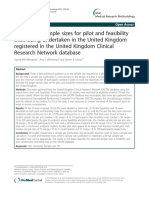 An Audit of Sample Sizes For Pilot and Feasibility Trials Being Undertaken in The United Kingdom Registered in The United Kingdom Clinical Research Network Database