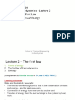 CEIC2000 Thermodynamics - Lecture 2 The First Law Forms of Energy