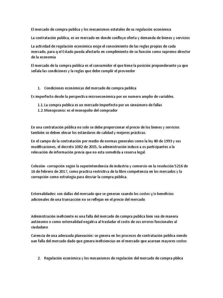 Regulación del Mercado de Compra Pública | PDF | Precios | Mercado ...
