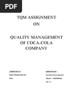 TQM Assignment ON Quality Management of Coca-Cola Company