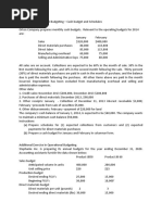 Exercises in Operational Budgeting - Solve in Excel Spread Sheet