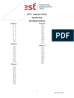 EST I Literacy Test II - Answer key - December 2020