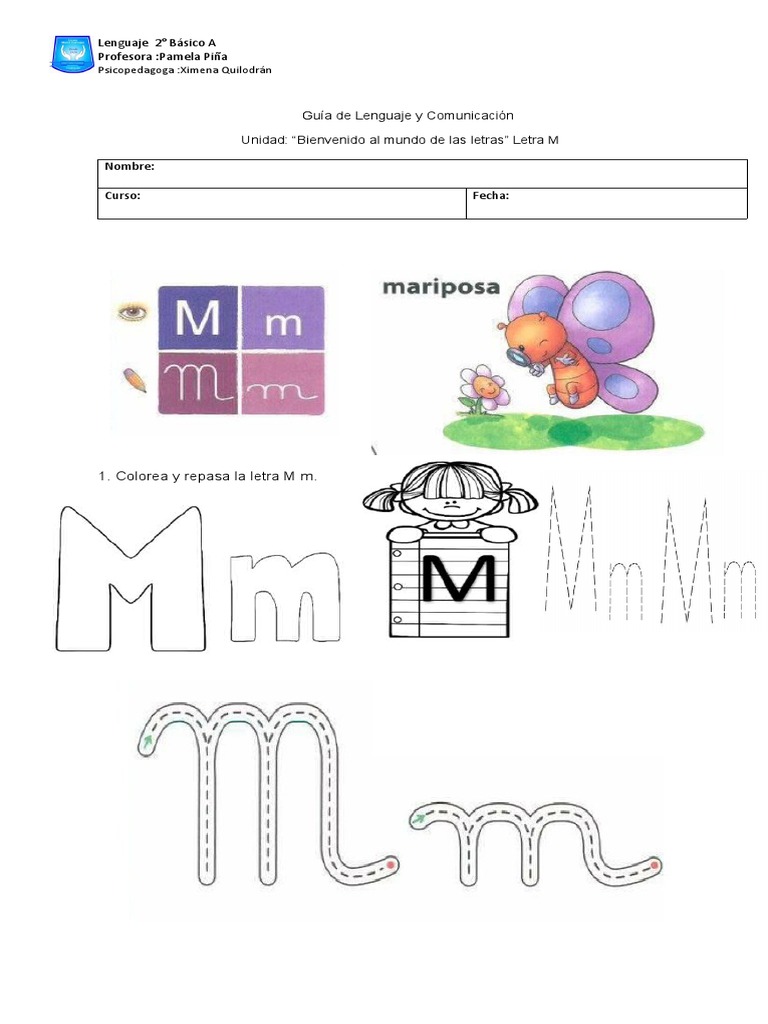 Actividades de la letra M para preescolar | PDF