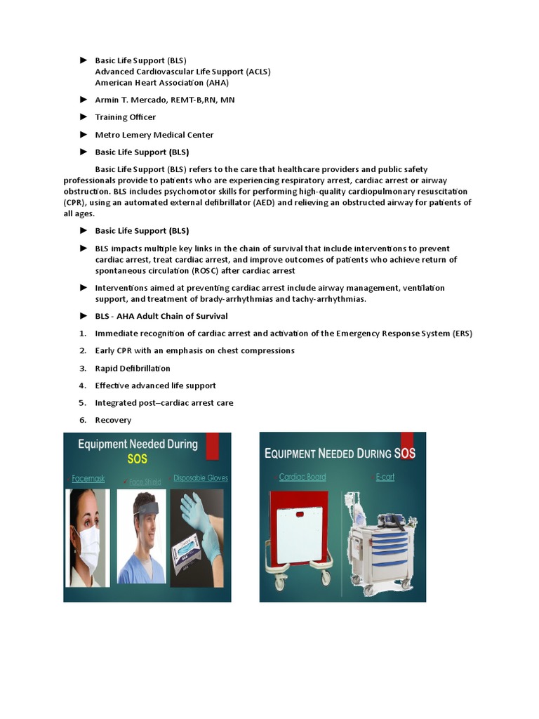 An Overview of Basic Life Support (BLS) and Advanced Cardiovascular
