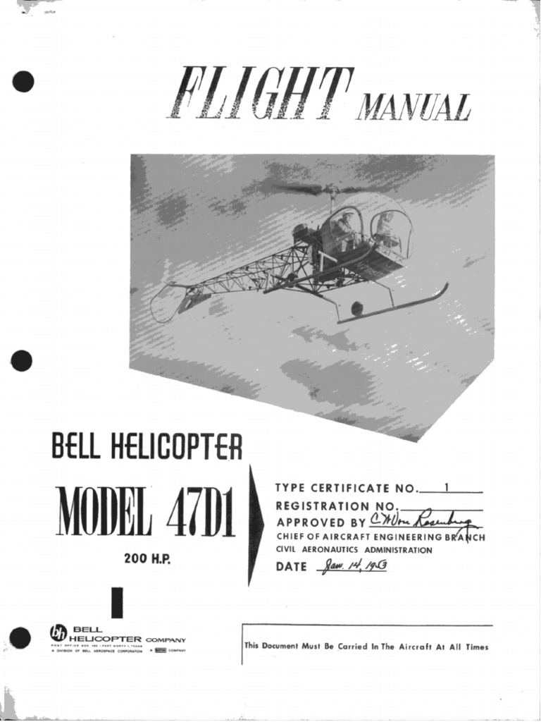 Bell 47D1 RFM Rev.04 (1963) | PDF | Aerospace Engineering | Vehicles
