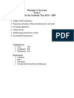 Principles of Accounts Form 4 Topics For The Academic Year 2019 - 2020