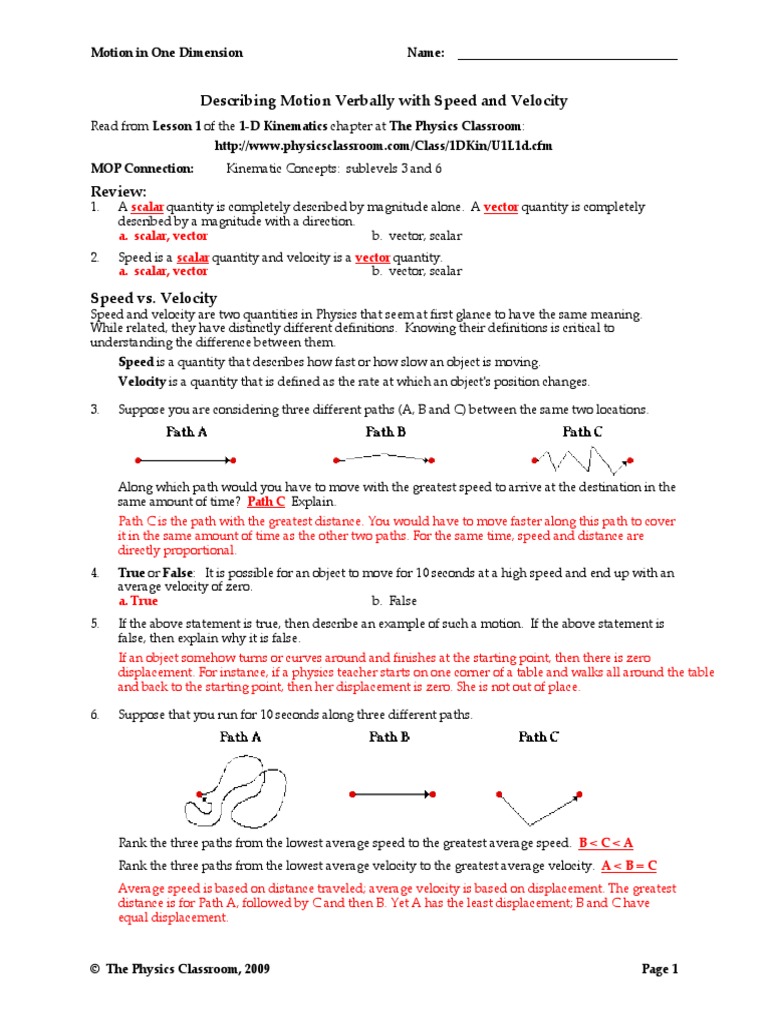 Ans 1 Dkin 2 | PDF | Velocity | Speed