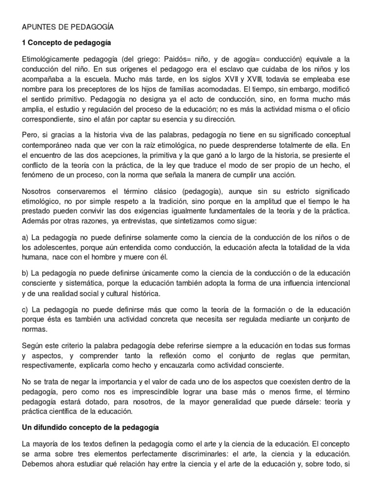 Apuntes de Pedagogia | PDF | Conocimiento | Teoría