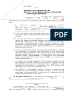 Affidavit of Undertaking of Compliance to the Minimum Qualifications and Requirements