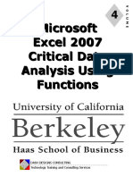 UC Excel 2007 Module 4 - Data Analysis