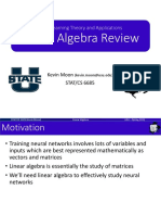 Linear Algebra Review: Deep Learning Theory and Applications