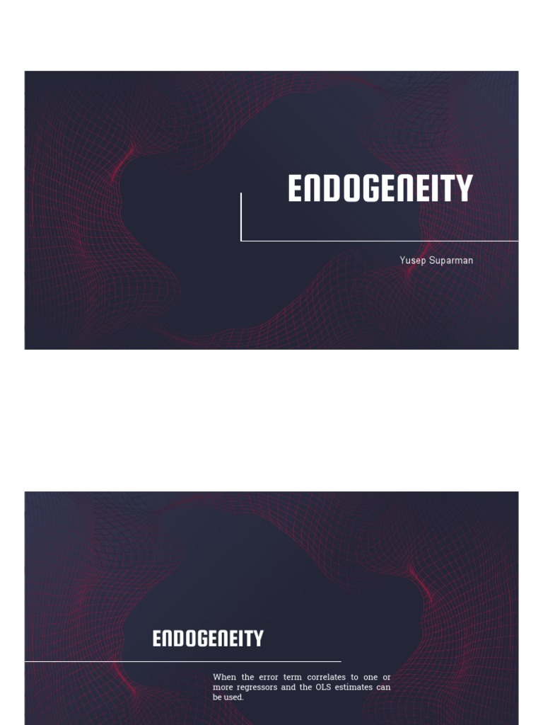 Endogeneity: Yusep Suparman | PDF | Endogeneity (Econometrics ...