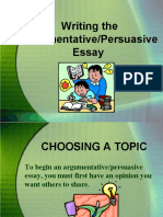 Writing The Argumentative/Persuasive Essay