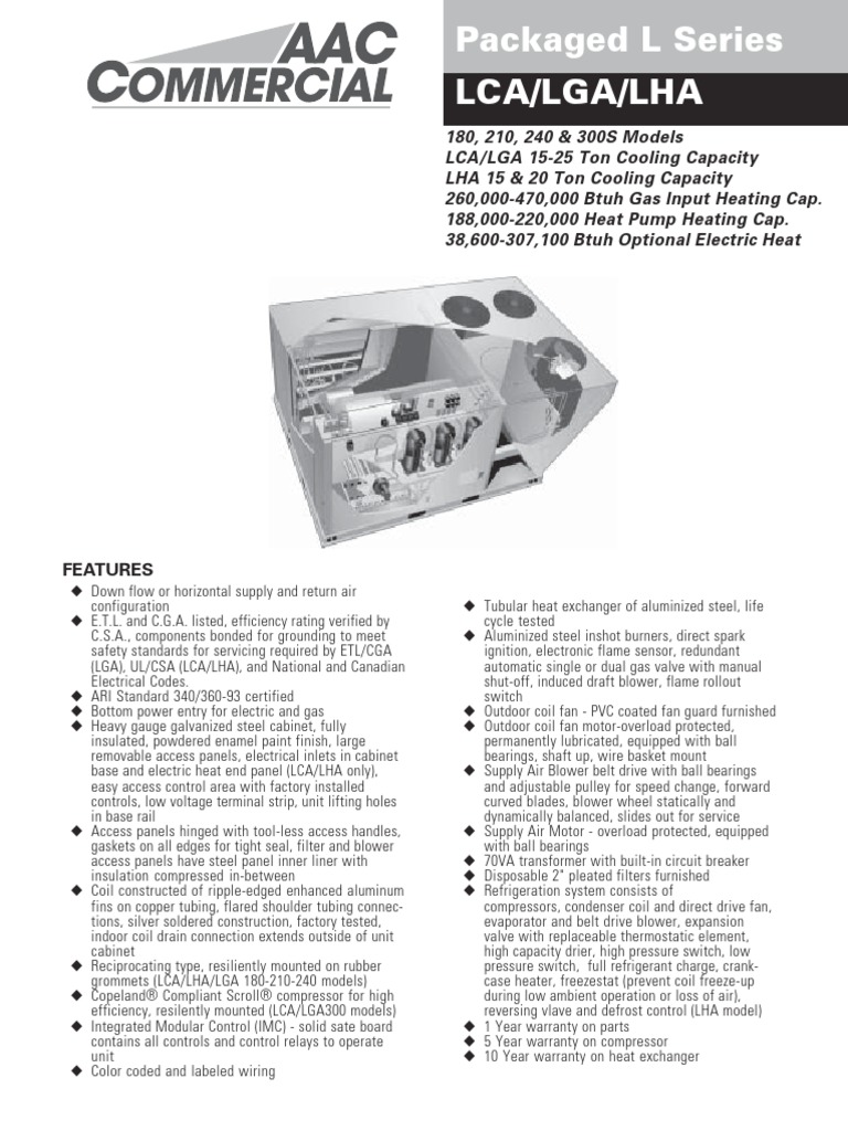 Tech Spec Lca Lga Lha 15 25 | PDF | Air Conditioning | Horsepower