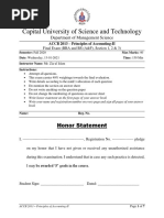 Capital University of Science and Technology: Honor Statement