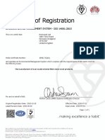Certificate of Registration: Environmental Management System - Iso 14001:2015