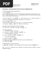 Homework - Deriving Almansi Strain in Terms of Displacement