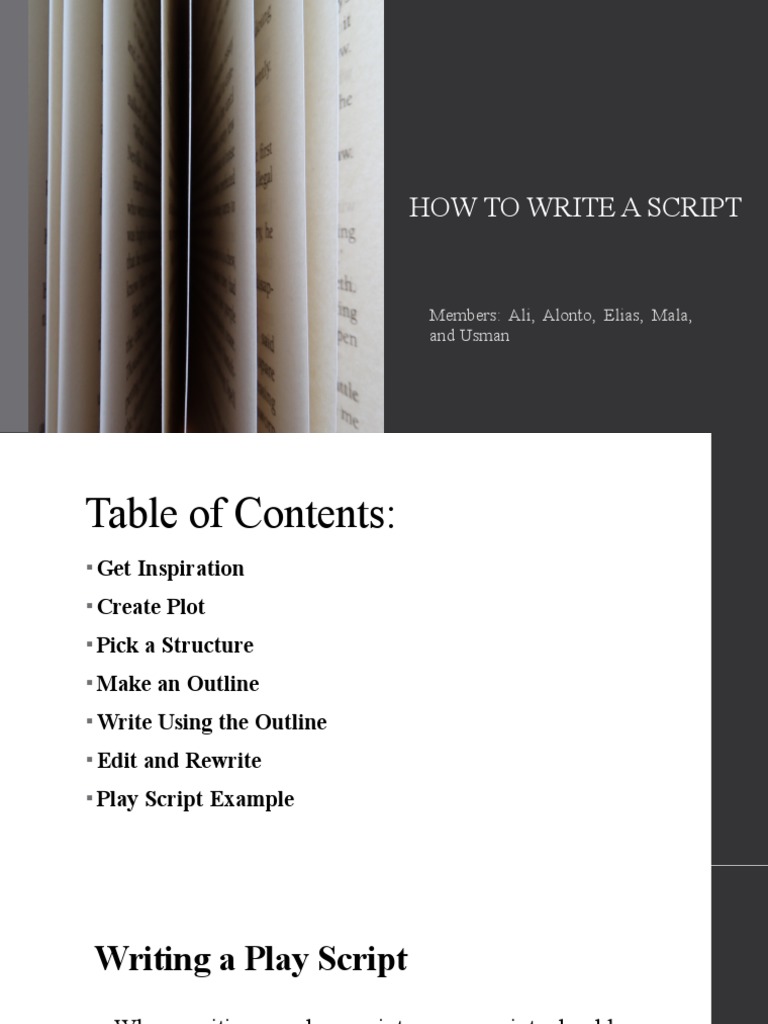 How To Write A Script | PDF | Play (Theatre) | Plot (Narrative)